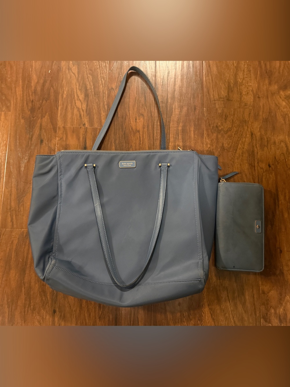 Kate Spade Slate Blue Tote with Matching Wallet